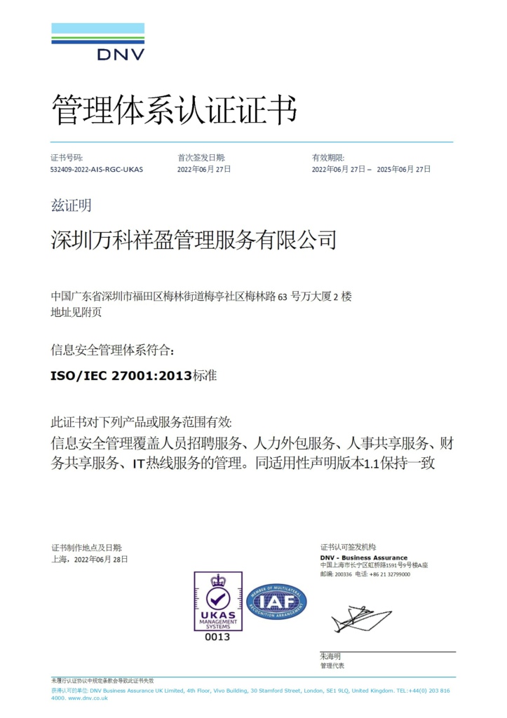 ISO 27001信息安全管理